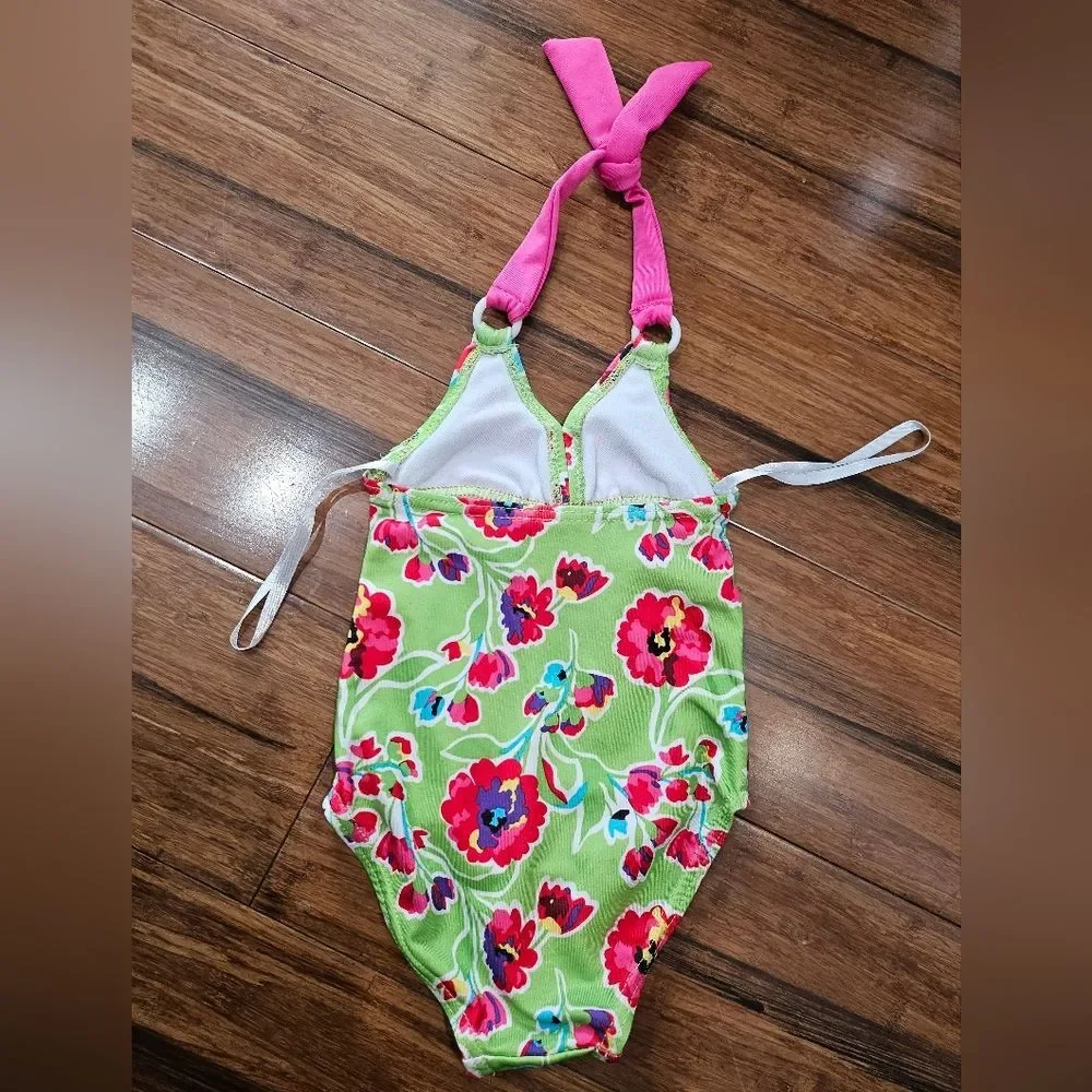 Penelope Mack, LTD Baby One Piece Floral Halter Tie Neck Swimsuit Size 12M - Picture 5 of 8
